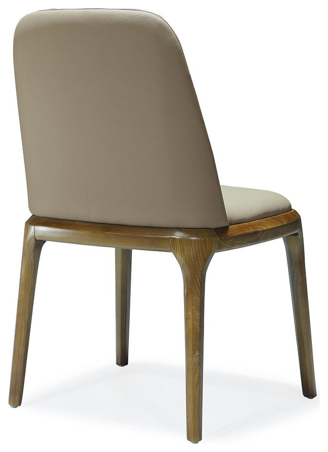 Courding Dining Chair  Tan and Walnut  Set of 2   Midcentury   Dining Chairs   by Kolibri Decor  Houzz