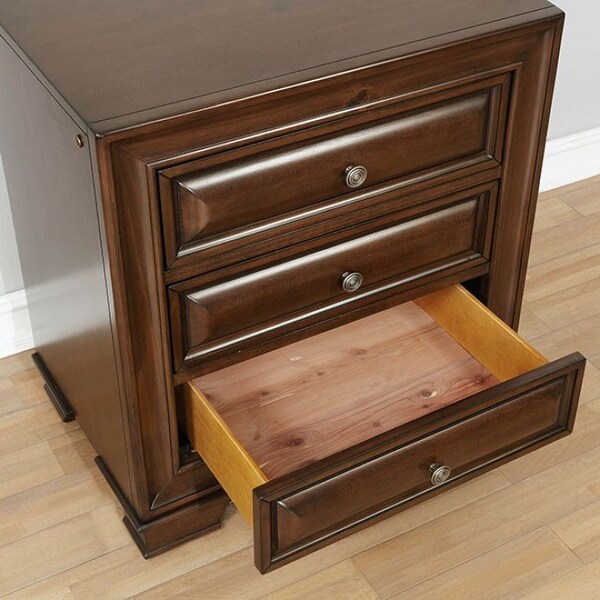 Transitional Style Nightstand with 3 Drawers - - 36119169