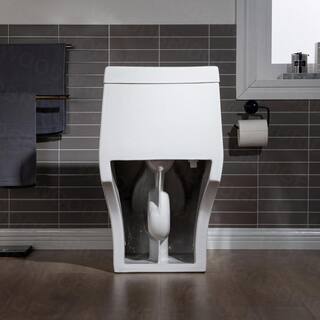 WOODBRIDGE 1-Piece 1.1GPF1.6 GPF Dual Flush Elongated Toilet in White With Advance Smart Bidet Seat HT0067