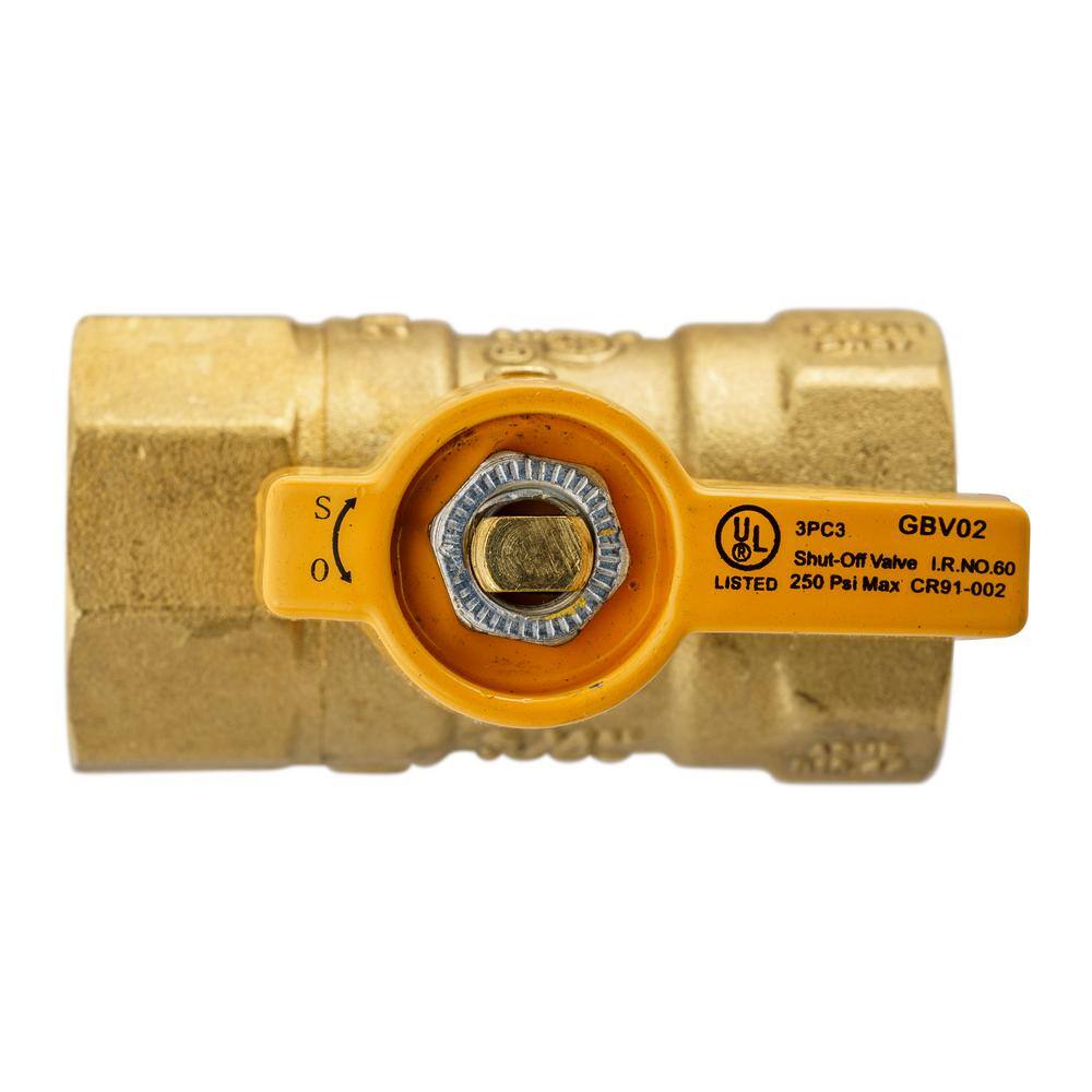 ProLine Series 34 in. Brass FPT 2-Piece Gas Valve 110-224HN