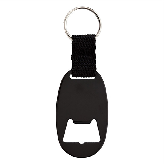 Aspire Blank Oval Bottle Opener Keychain with Stra...