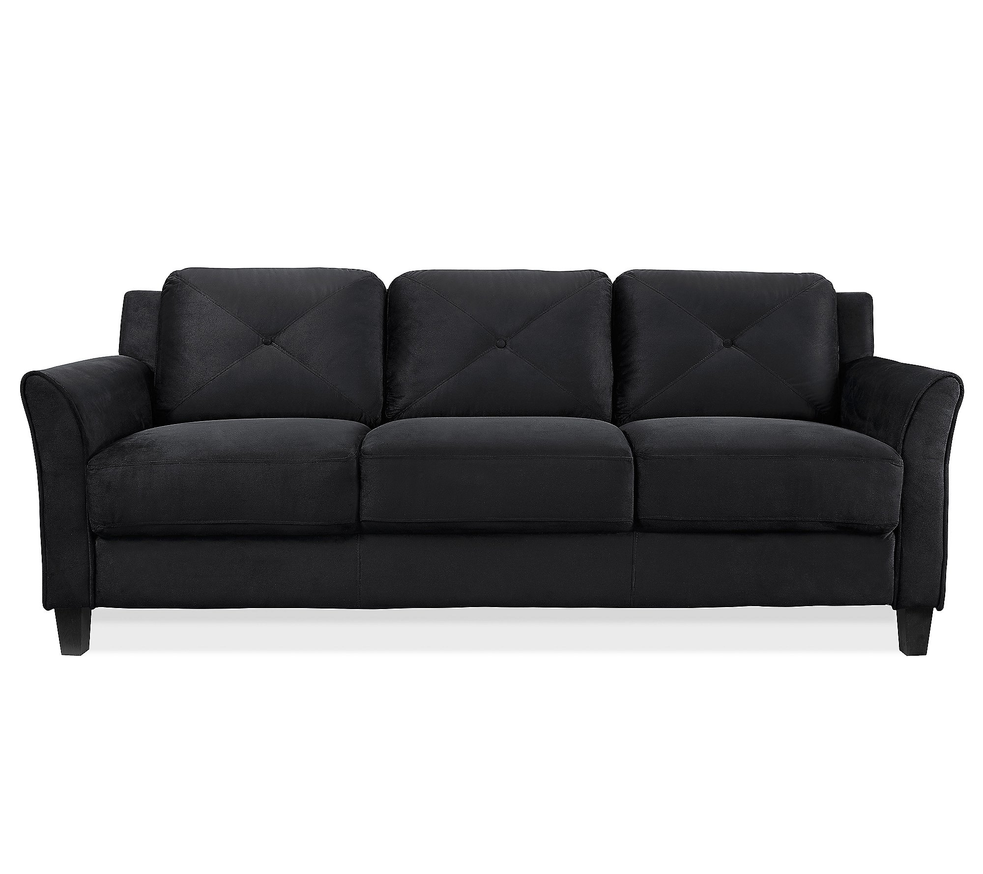 Lukaa Sofa Upholstered Microfiber Curved Arms