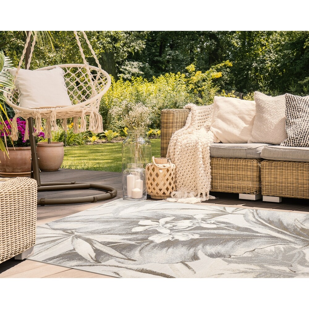 Liora Manne Canyon Tropical Leaf Indoor/Outdoor Rug