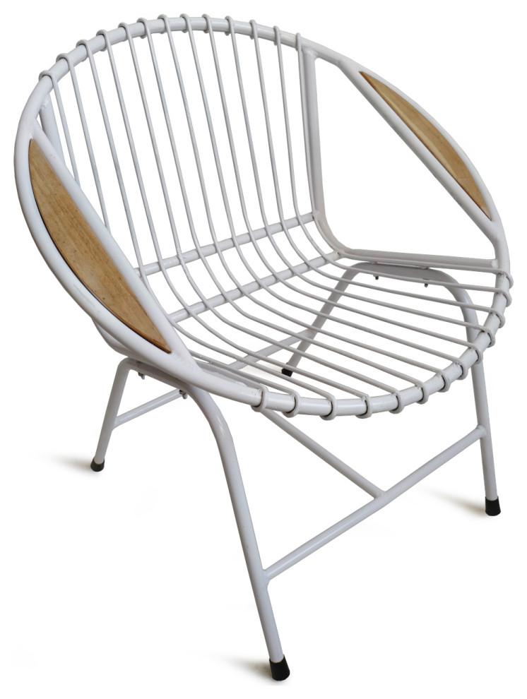 Retro Ring White Iron Outdoor Chair   Contemporary   Outdoor Lounge Chairs   by Design Mix Furniture  Houzz