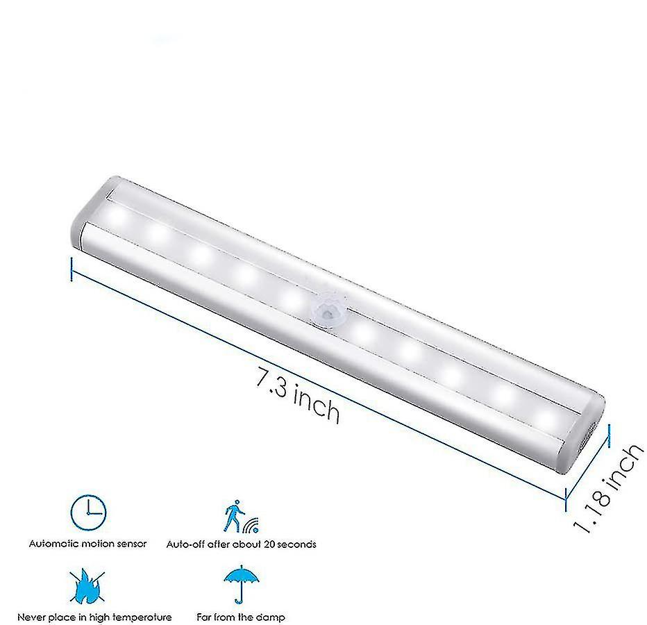 10 Led Motion Sensor Lights Magnetic Under Cabinet Lights Strip