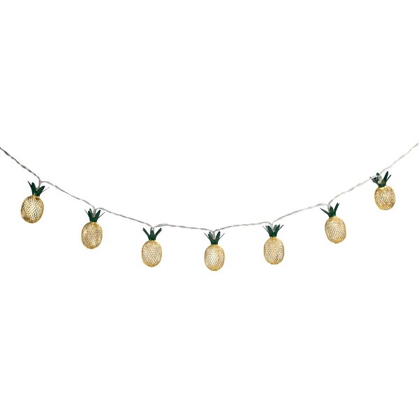 10Count LED Warm White Gold Pineapple String Lights