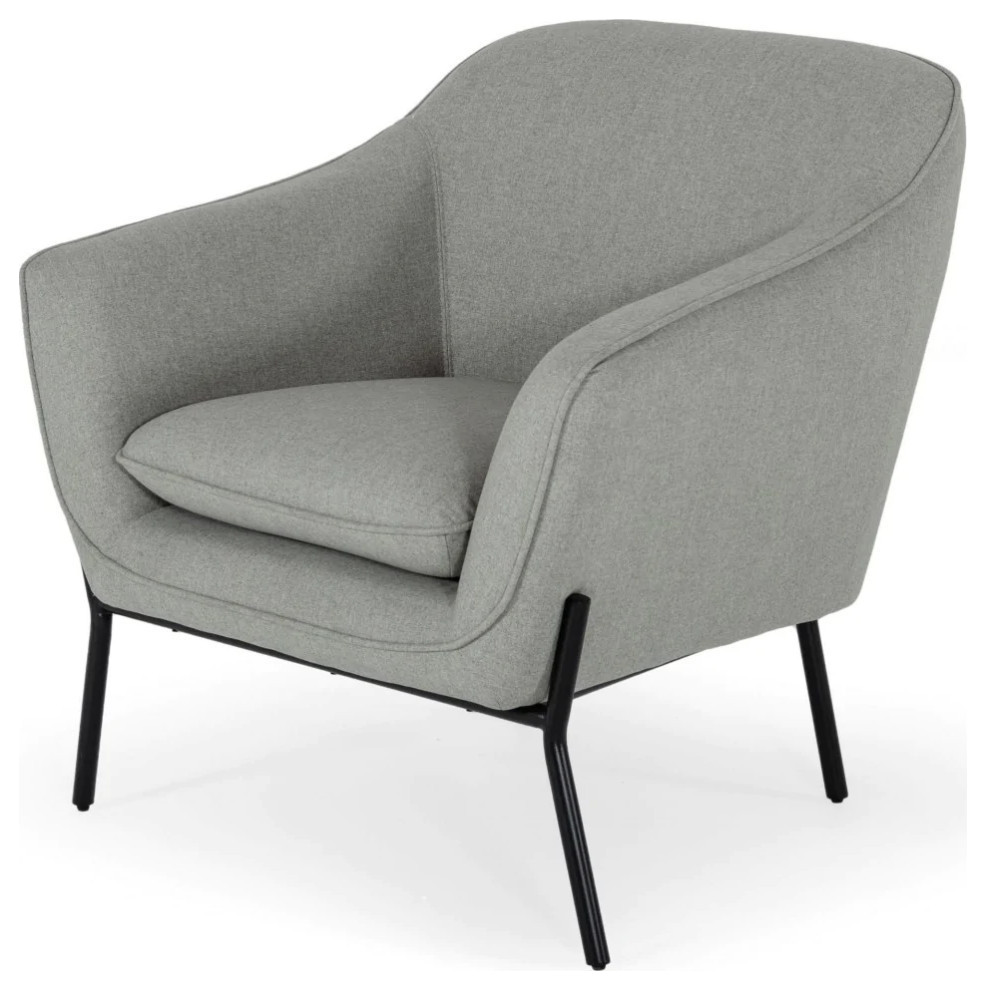 Dara Modern Gray Fabric Armchair   Midcentury   Armchairs And Accent Chairs   by Rustic Home Furniture Deco  Houzz