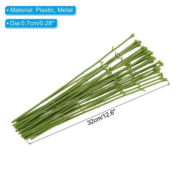 Floral Wire Stems 12.6 Floral Wire Branches Artificial Flower Rod Green