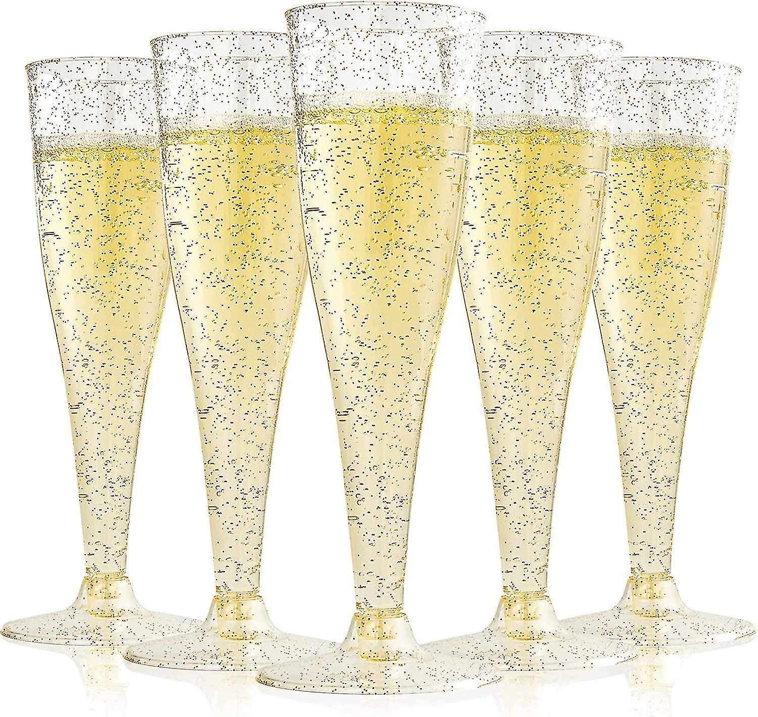 Plastic Champagne Flutes， Stackable Flutes For Party， Wedding， Birthday， Anniversary， 3pcs