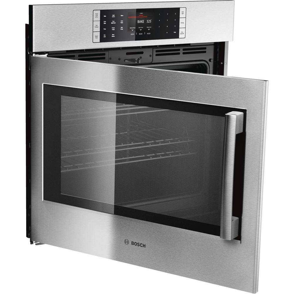 Bosch Benchmark Benchmark Series 30 in. Built-In Single Electric Convection Wall Oven in Stainless Steel w Left SideOpening Door HBLP451LUC