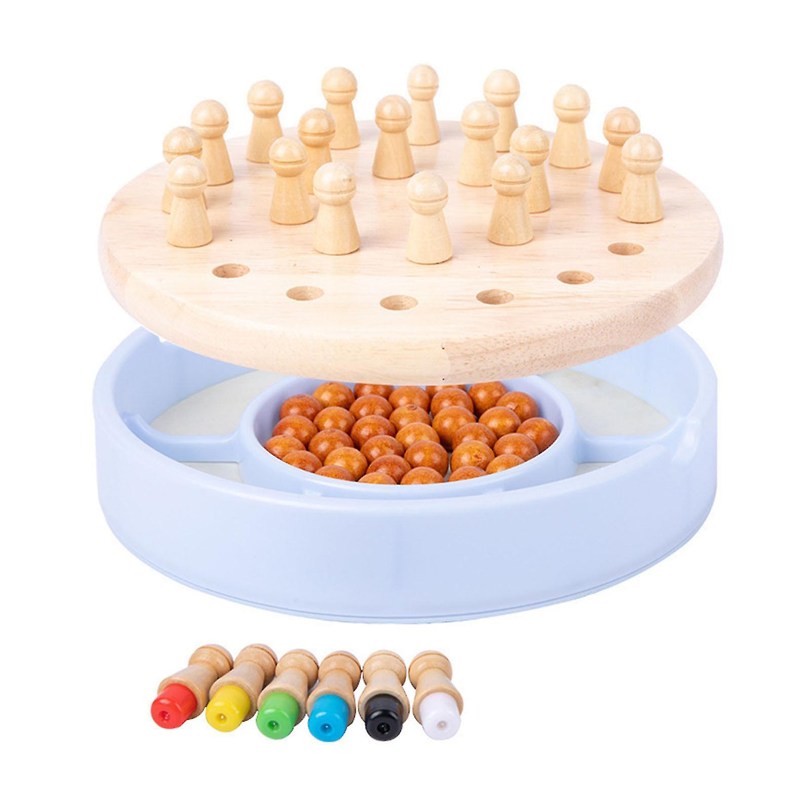 Memory Match Stick Chess Wooden Color Memory Board Early Education Intelligence Logic Development Toy 2 in 1