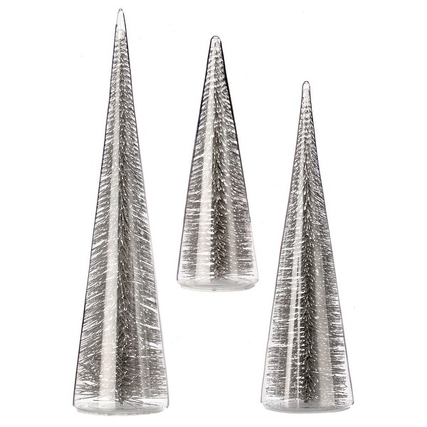 7/11/13 Bristle In Glass Tree Set of 3