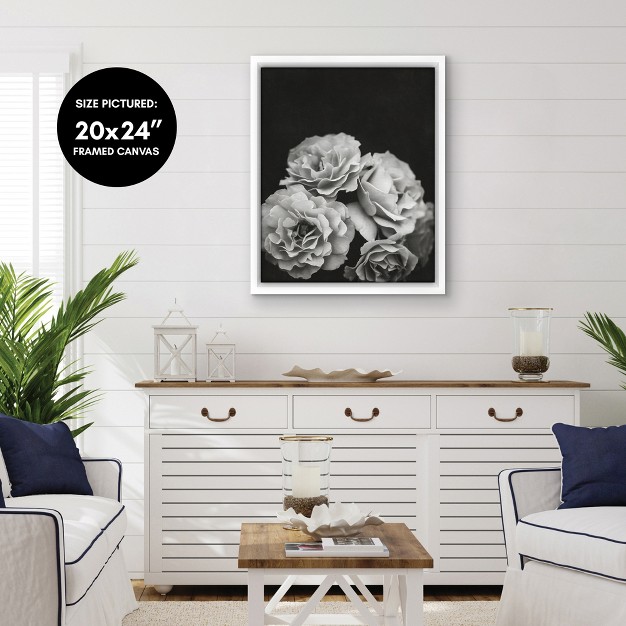 Americanflat Moody Roses By Chaos amp Wonder Design Floating Canvas Frame Modern Wall Art Decor