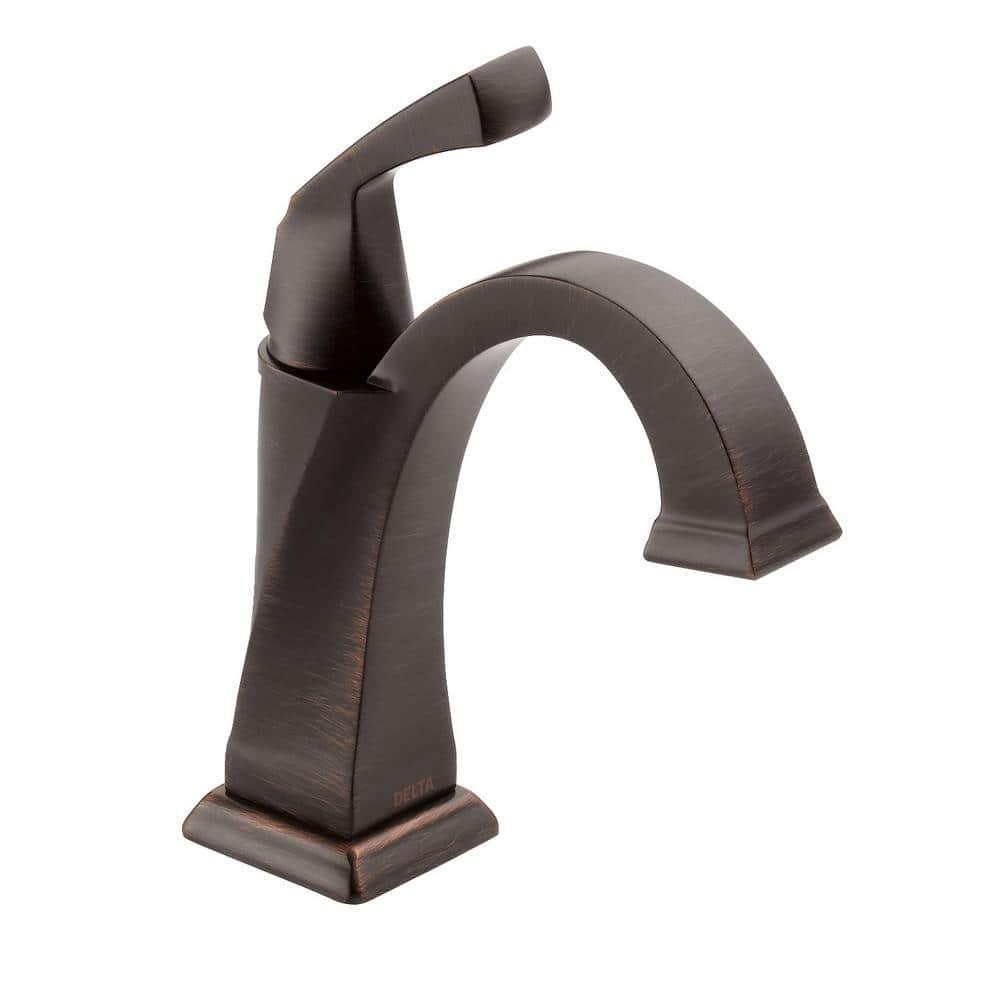 Delta Dryden Single Hole SingleHandle Bathroom Faucet with Metal Drain Assembly in Venetian Bronze