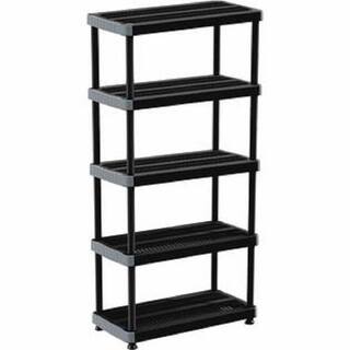 Rimax Black 5-Tier Plastic Garage Storage Shelving Unit (36 in. W x 75 in. H x 18 in. D) 9494