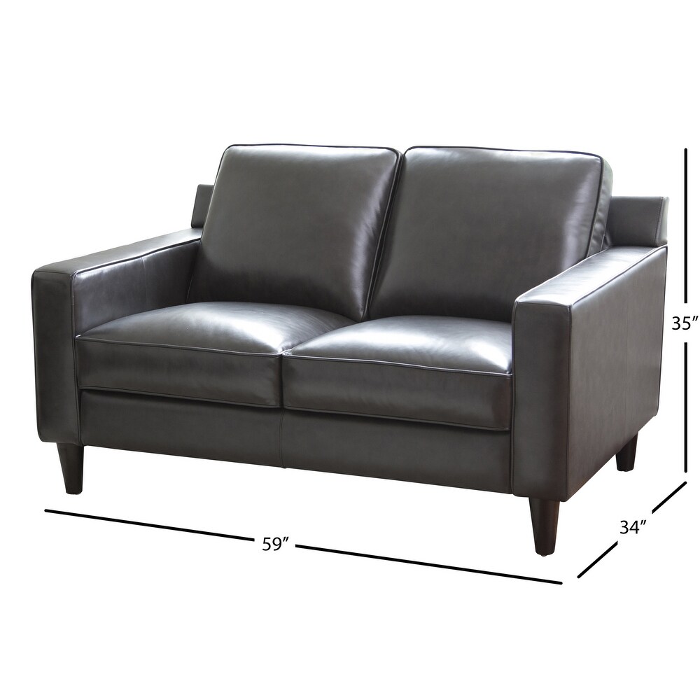 Abbyson Milton Top Grain Leather Loveseat