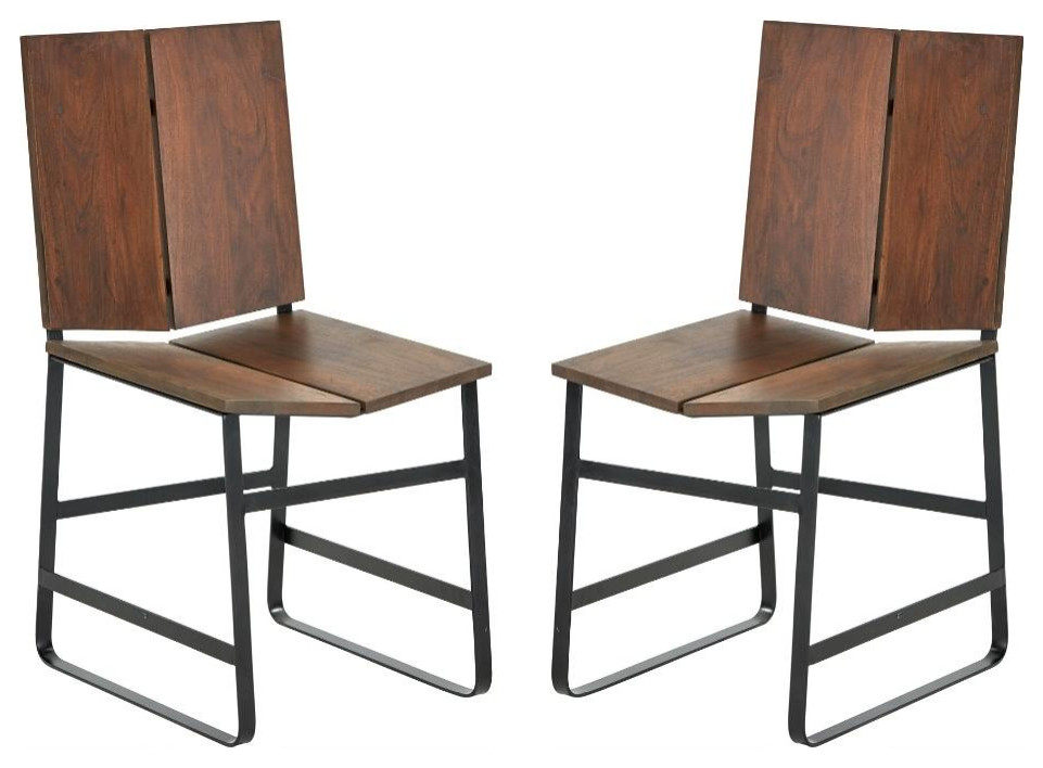 Set of 2 Dining Chairs Live Edge from Single Slab Myra   Industrial   Dining Chairs   by Sideboards and Things  Houzz