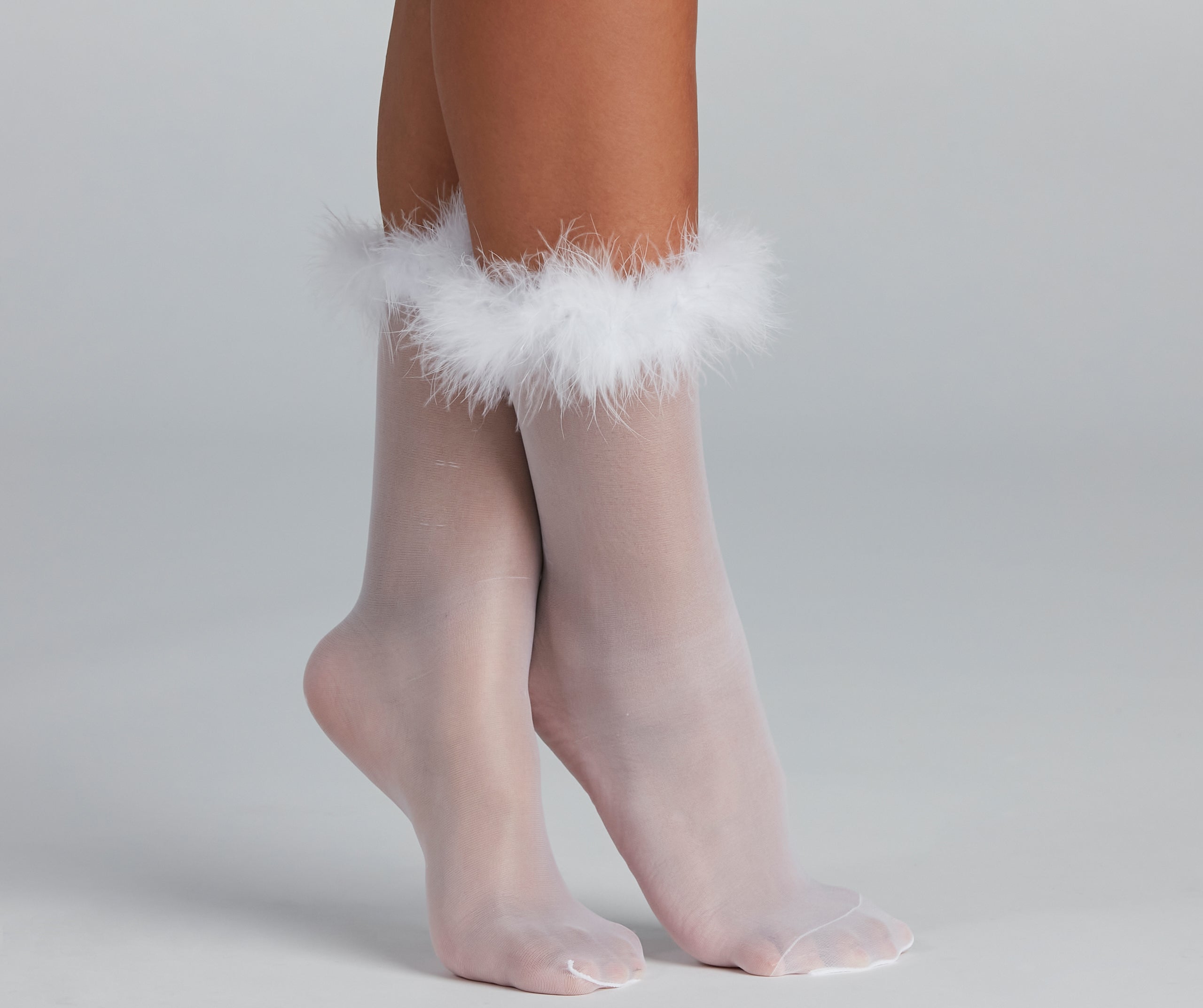 Total Glam Girl Marabou Trim Stockings