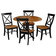 International Concepts Dual Drop Leaf Dining Table and Chair 5-piece Set