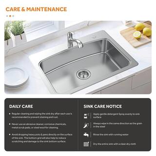 Glacier Bay All in-One 33 in. Drop-in Single Bowl 20 Gauge Stainless Kitchen Sink with Pull-Out Faucet VT3322R18