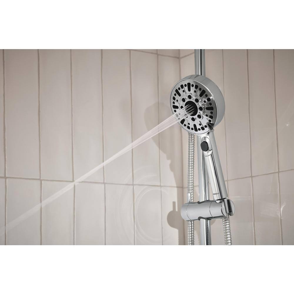 Peerless Precept 6-Spray Patterns 1.5 GPM 3.88 in. Wall Mount Handheld Shower Head with Slide Bar in Chrome P62447