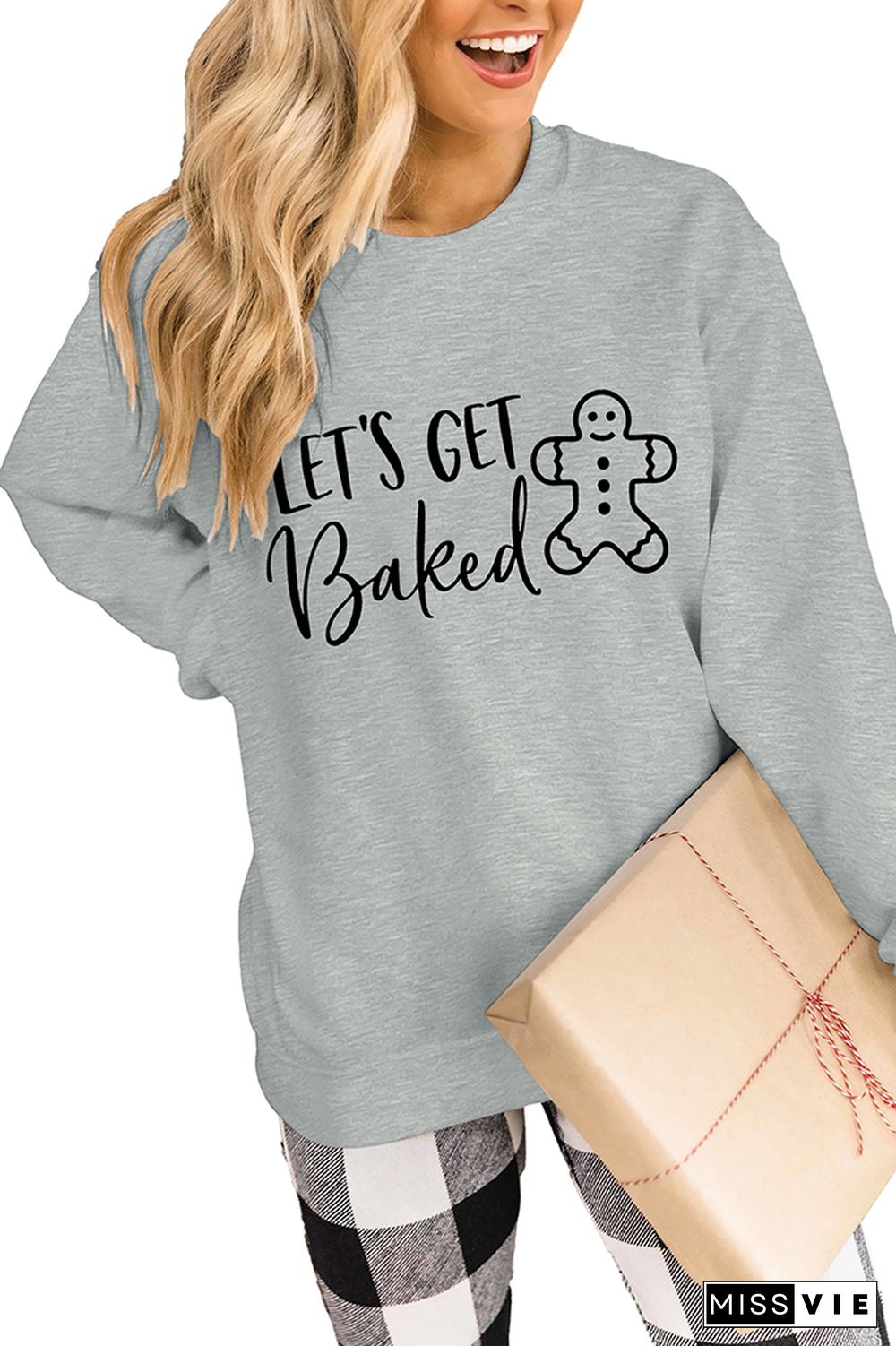 Let's Get Baked Crew Neck Pullover Sweatshirt Wholesale