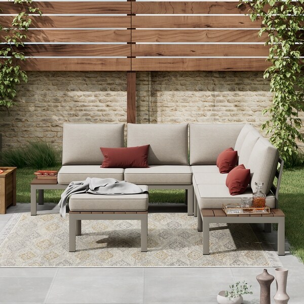 Corvus Fox Bay Aluminum Outdoor 6piece Sectional Sofa Set