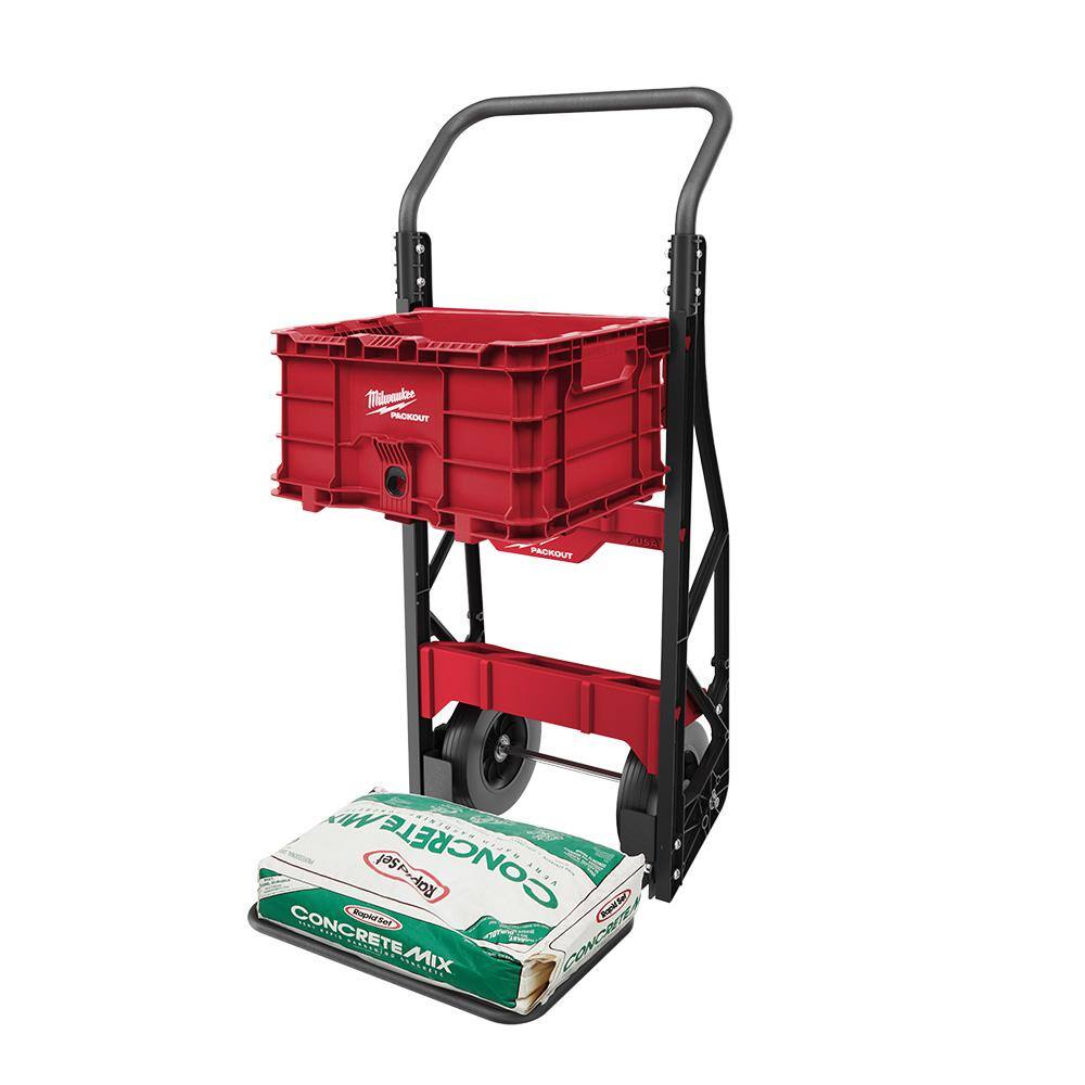 MW PACKOUT 20 in. 2-Wheel Utility Cart with (3) PACKOUT Tool Storage Crates 48-22-8415-48-22-8440x3