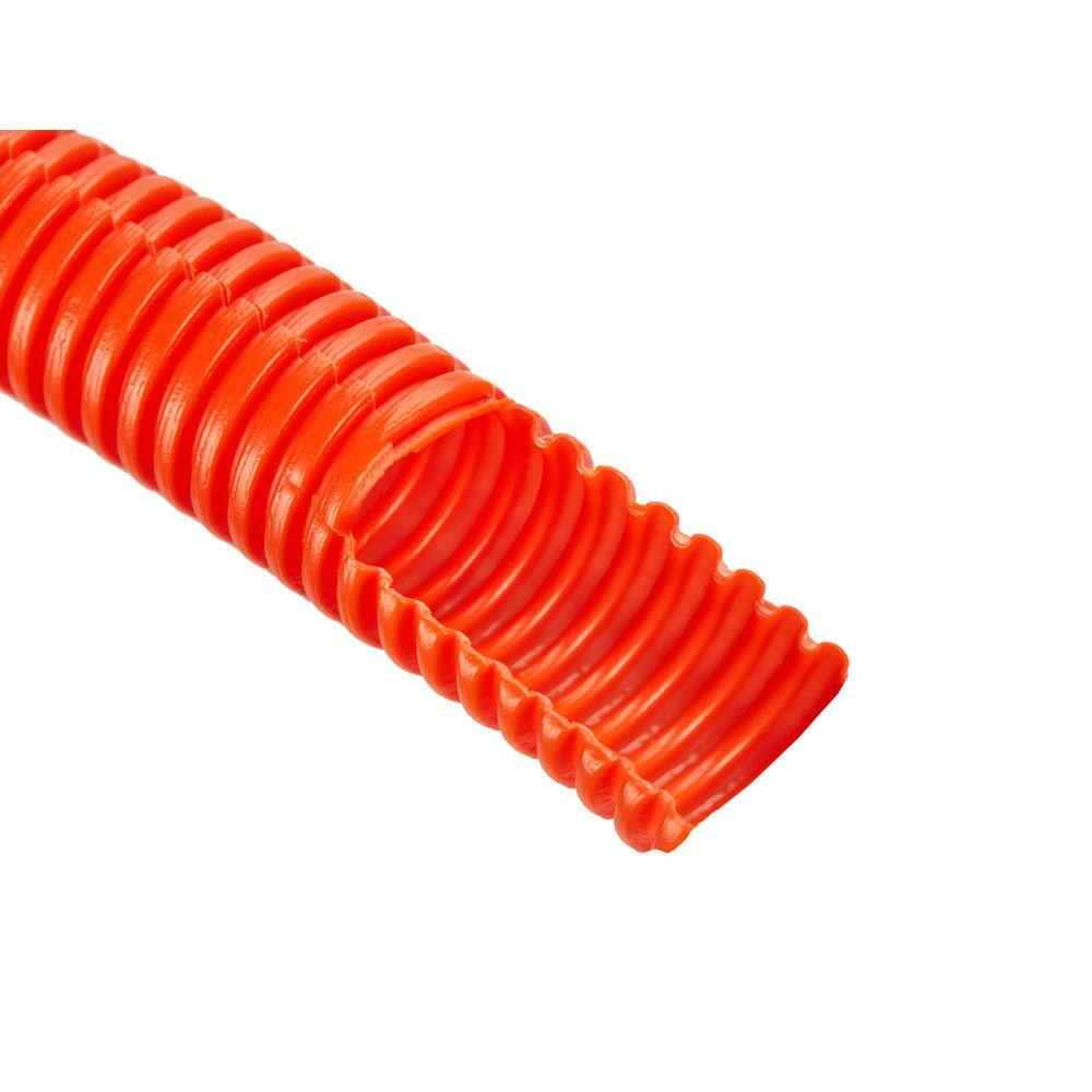 HYDROMAXX 2 in. Dia x 100 ft. Orange Flexible Corrugated Polyethylene Split Tubing and Convoluted Wire Loom OLS0200100