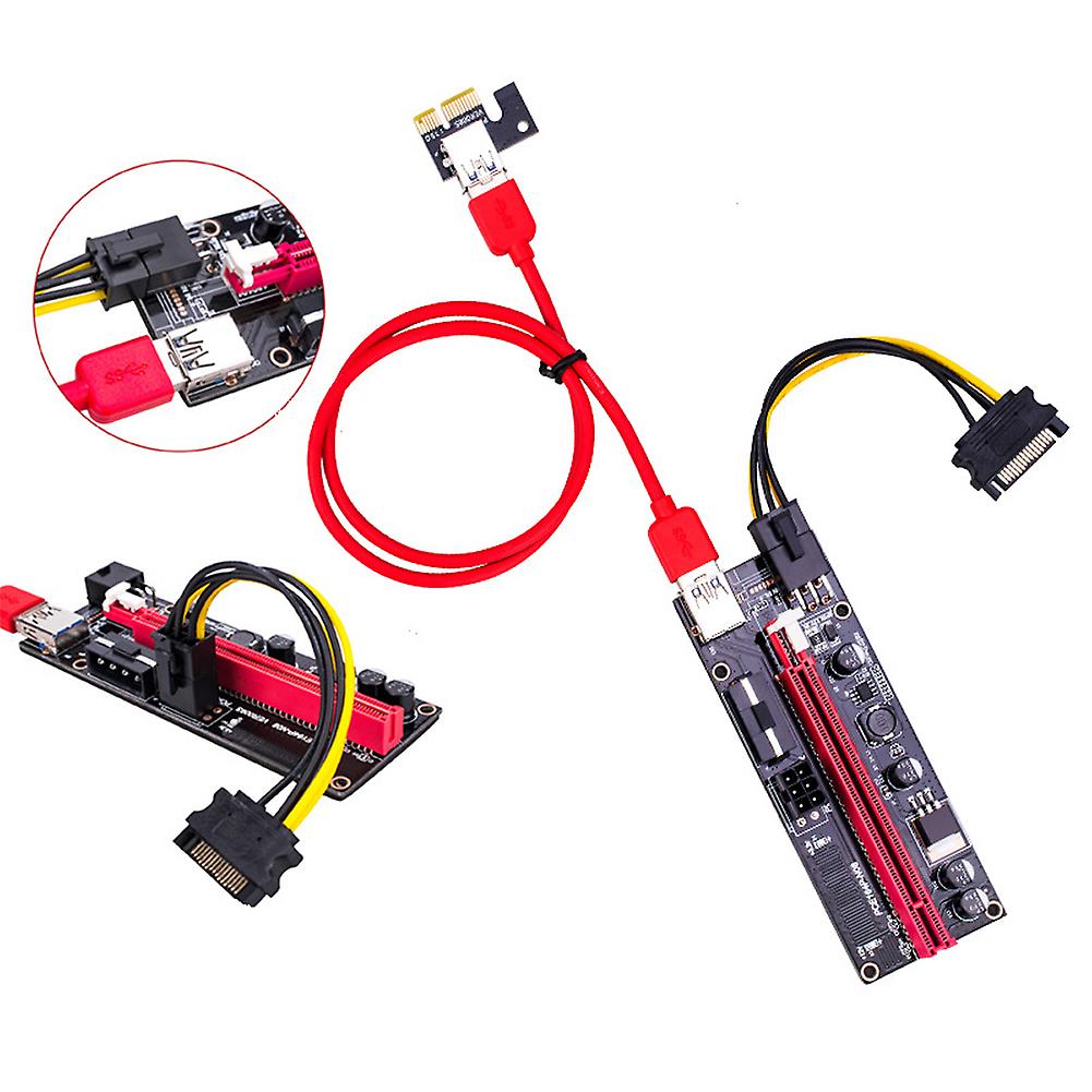 1 Pci-e 16x Riser Board 1 Pci-e 1x Adapter Card 1 600mm Usb 3.0 Riser Cable 1 15 Pin To 6 Pin Power Cable Blue