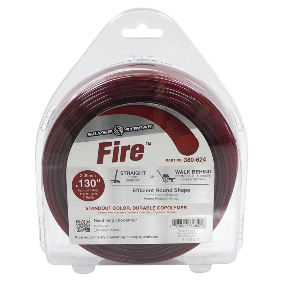 STENS New 380-624 Fire Trimmer Line for Echo 310130064 Shindaiwa 13001 Color Red Diameter 0.130 in. 380-624