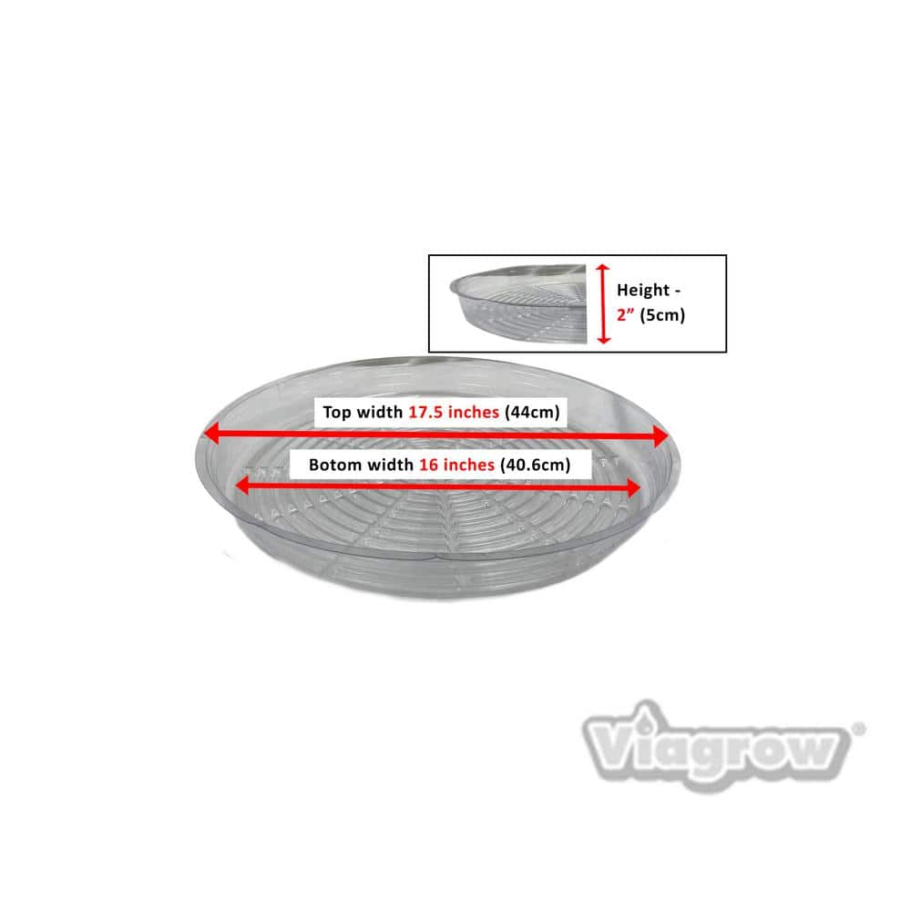 Viagrow 17.5 in. Clear Plastic Saucer (5-Pack) V17CS-5