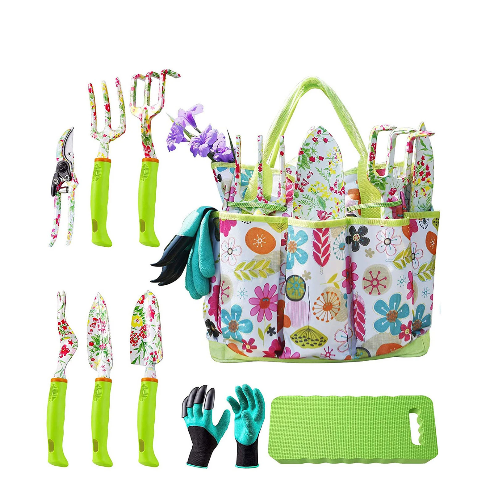 Printed garden tools set for girls Weeding flower gardening aluminum alloy garden tools gift set