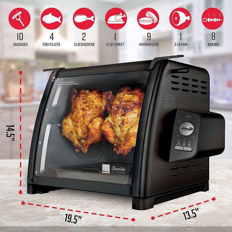 Ronco Modern Rotisserie Oven， Large Capacity (15lbs) Countertop Oven， Multi-purpose Basket