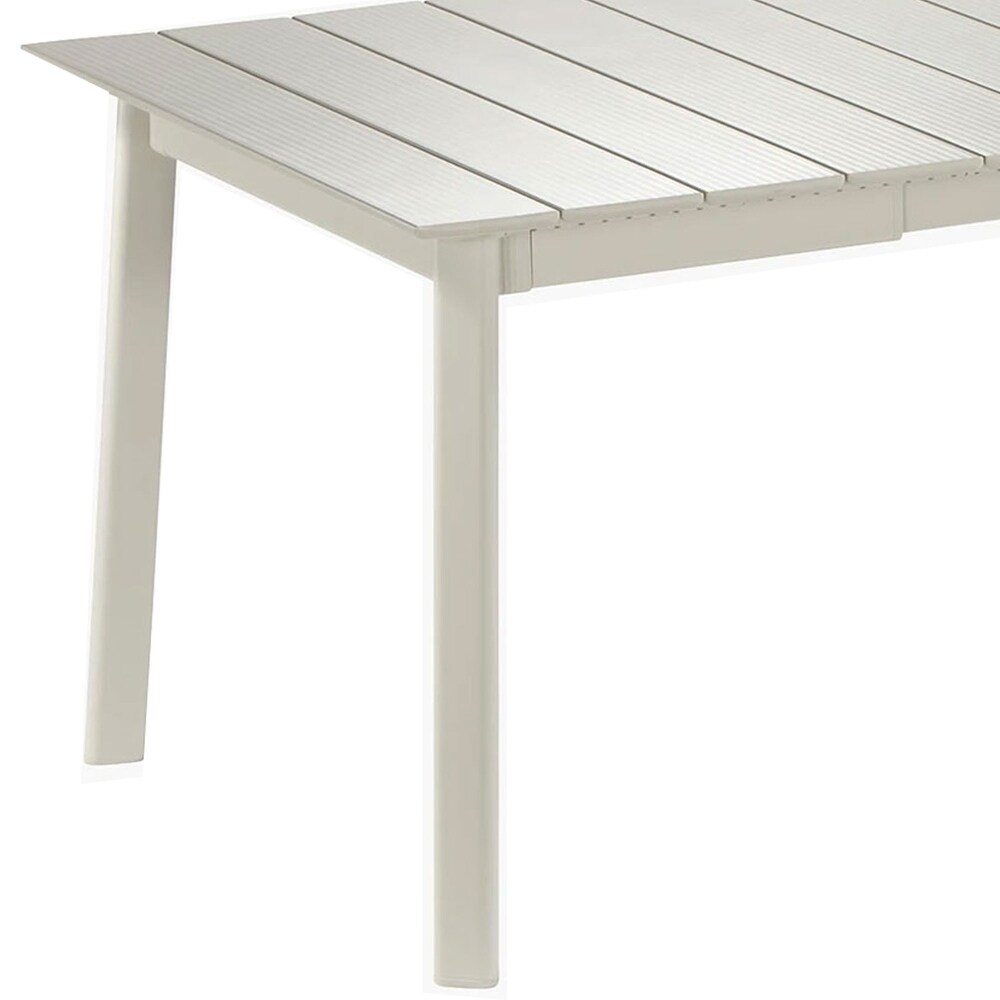 Lafuma ORON Extendable 6 to 8 Person Outdoor Aluminum Garden Dining Table  Sand   White   97.66