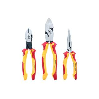 Wiha 3 Piece Insulated Industrial Grip Pliers and Cutters Set 32968