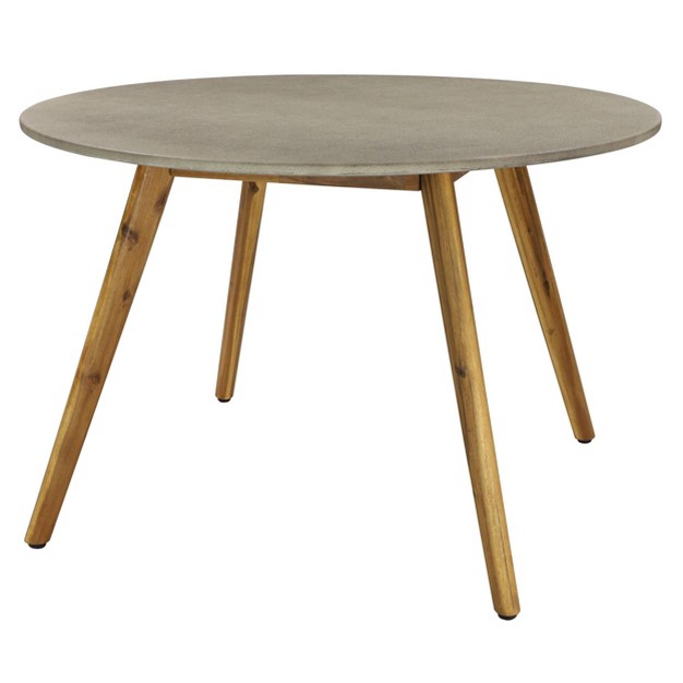 Small Round Concrete Outdoor End Table Gray Olivia amp May