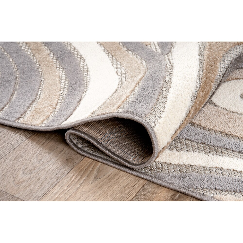 World Rug Gallery Modern Waves Indoor/Outdoor Area Rug