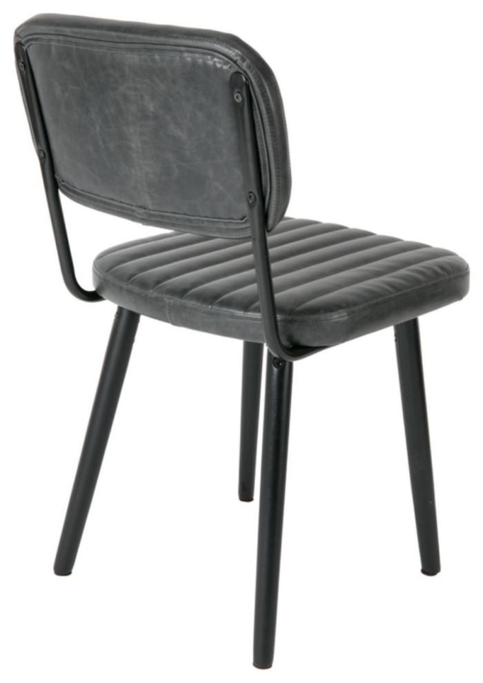 Black Leather Dining Chair  DF Jake   Midcentury   Dining Chairs   by Luxury Furnitures  Houzz