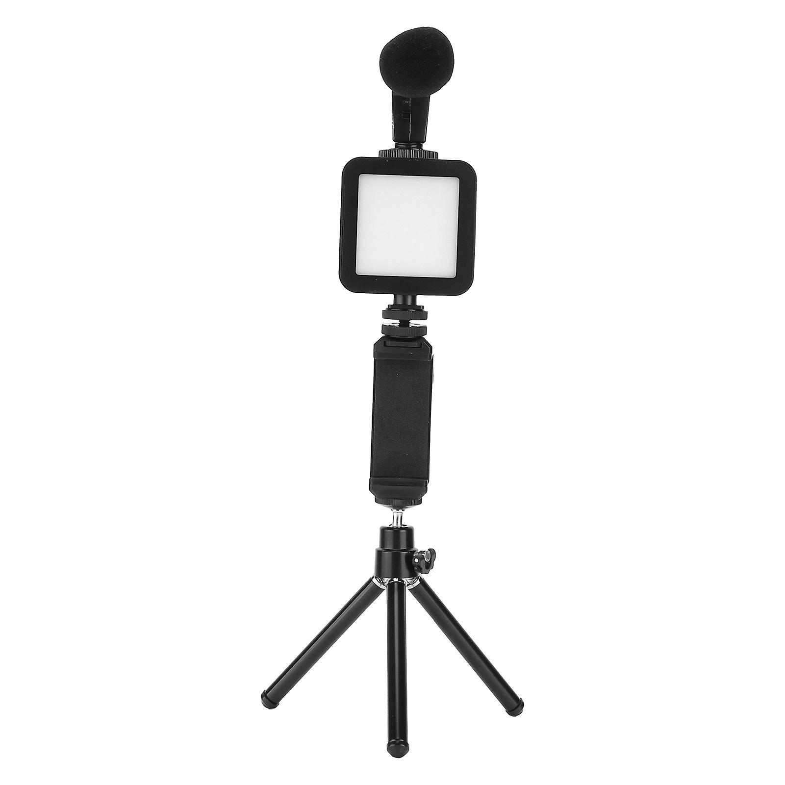 Portable Vloging Kit For Live Streaming Vlog Filming With Microphone/fill Light/desktop Tripod