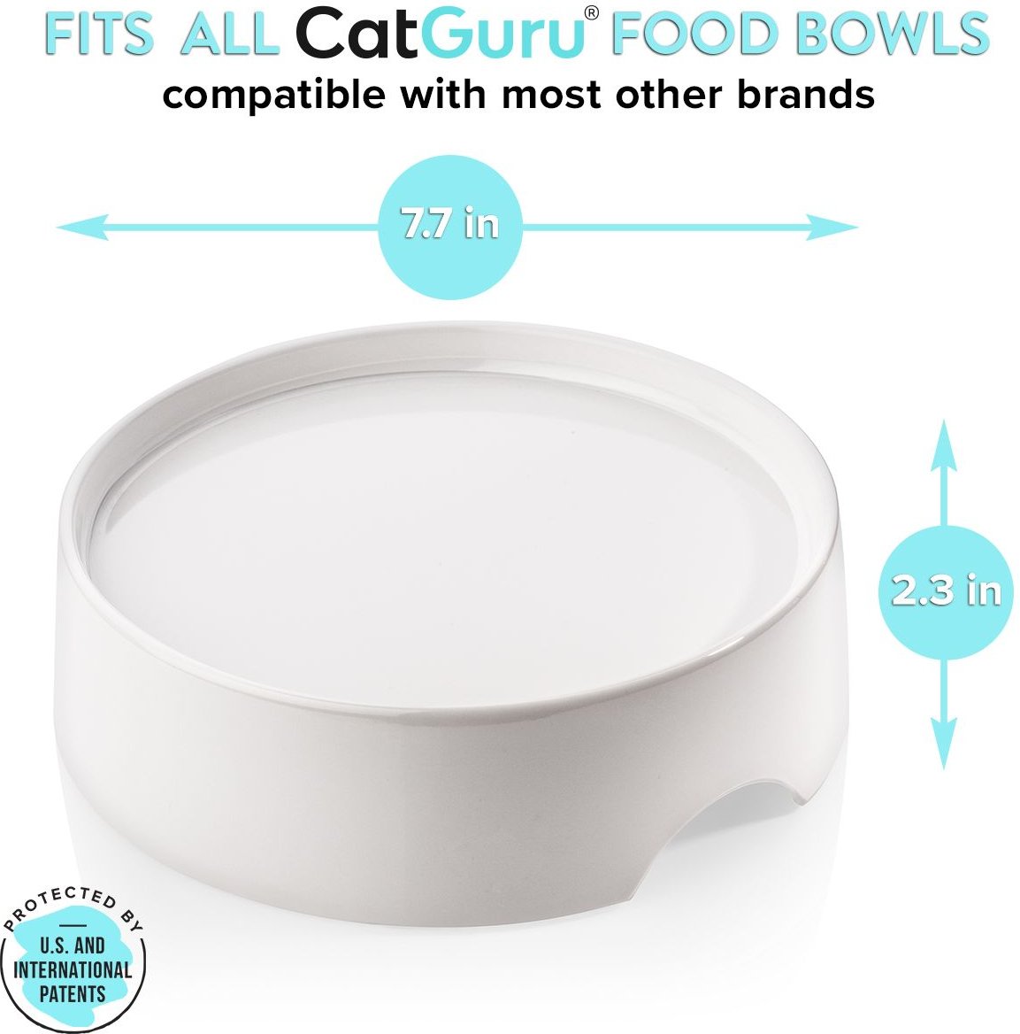 CatGuru Standard Cat and Dog Food Bowl， Marshmallow