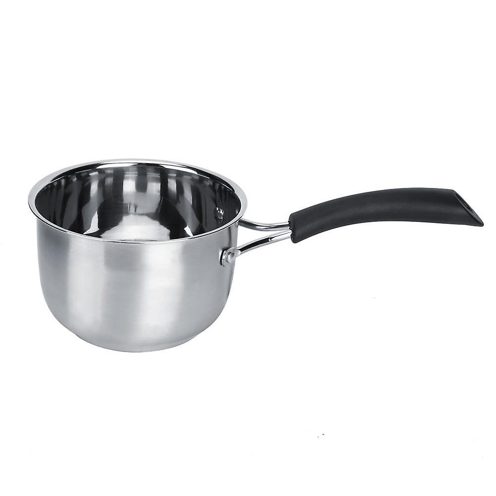 Household Kitchen Stainless Steel Heat Insulation Handle Soup Noddles Pot with Glass Lid (16cm)