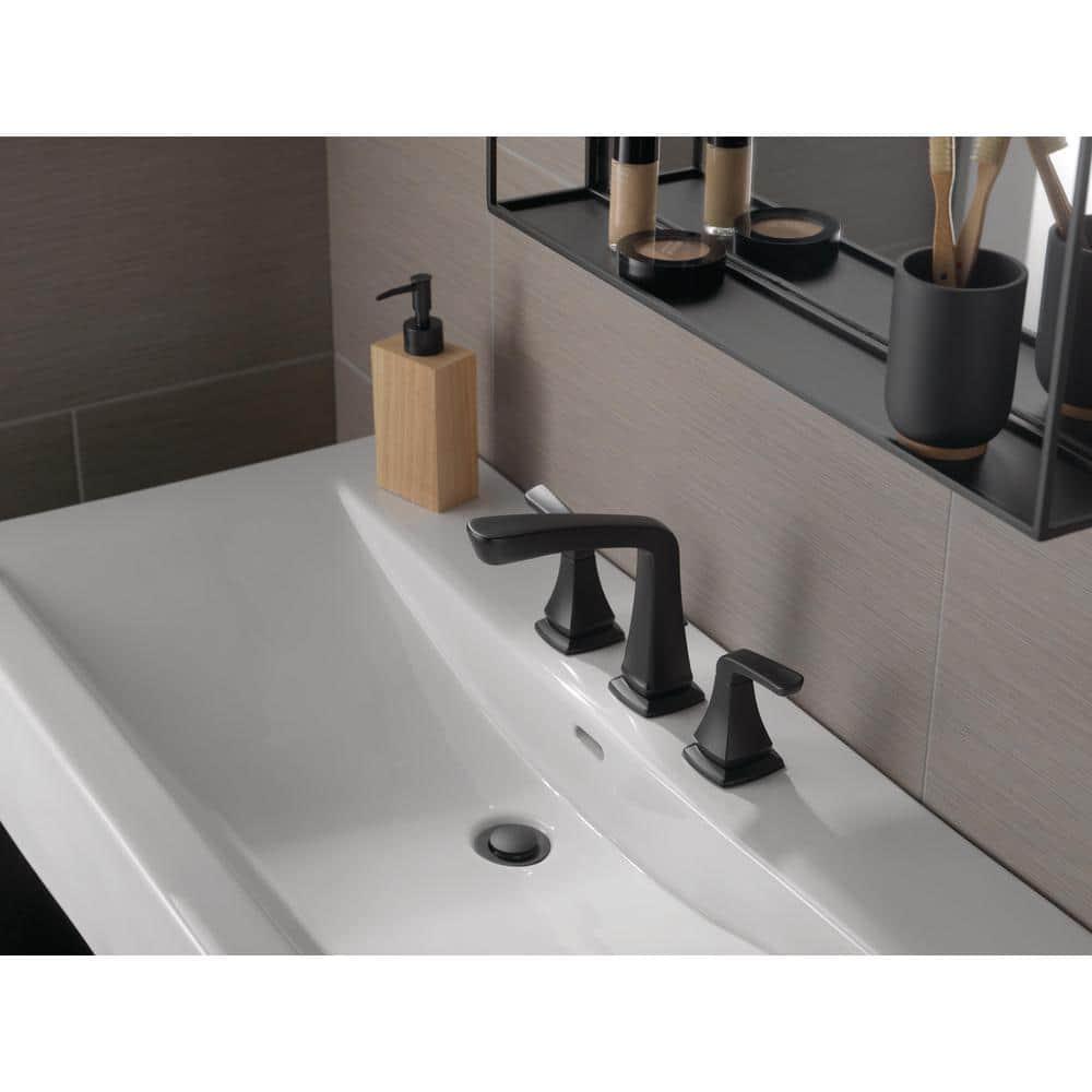 Delta Vesna 8 in Widespread 2Handle Bathroom Faucet in Matte Black