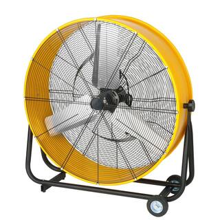 Aoibox 36 in. 3-Speed Yellow Heavy-Duty Metal Industrial Drum Fan Air Circulation for Warehouse Factory Workshop Basement SNMX4070