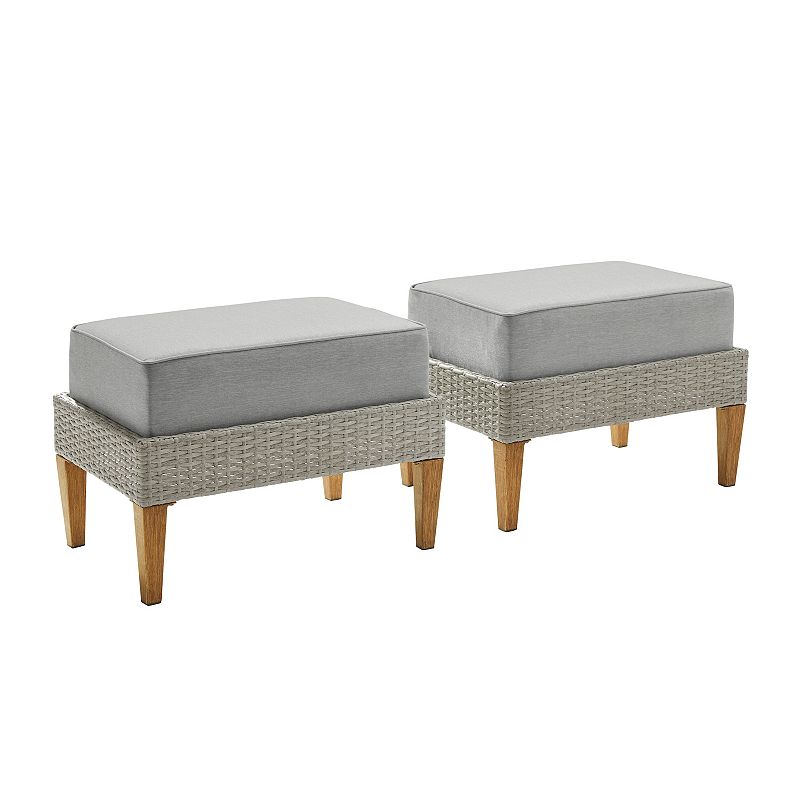 Crosley Capella Outdoor Wicker Ottoman 2-Piece Set