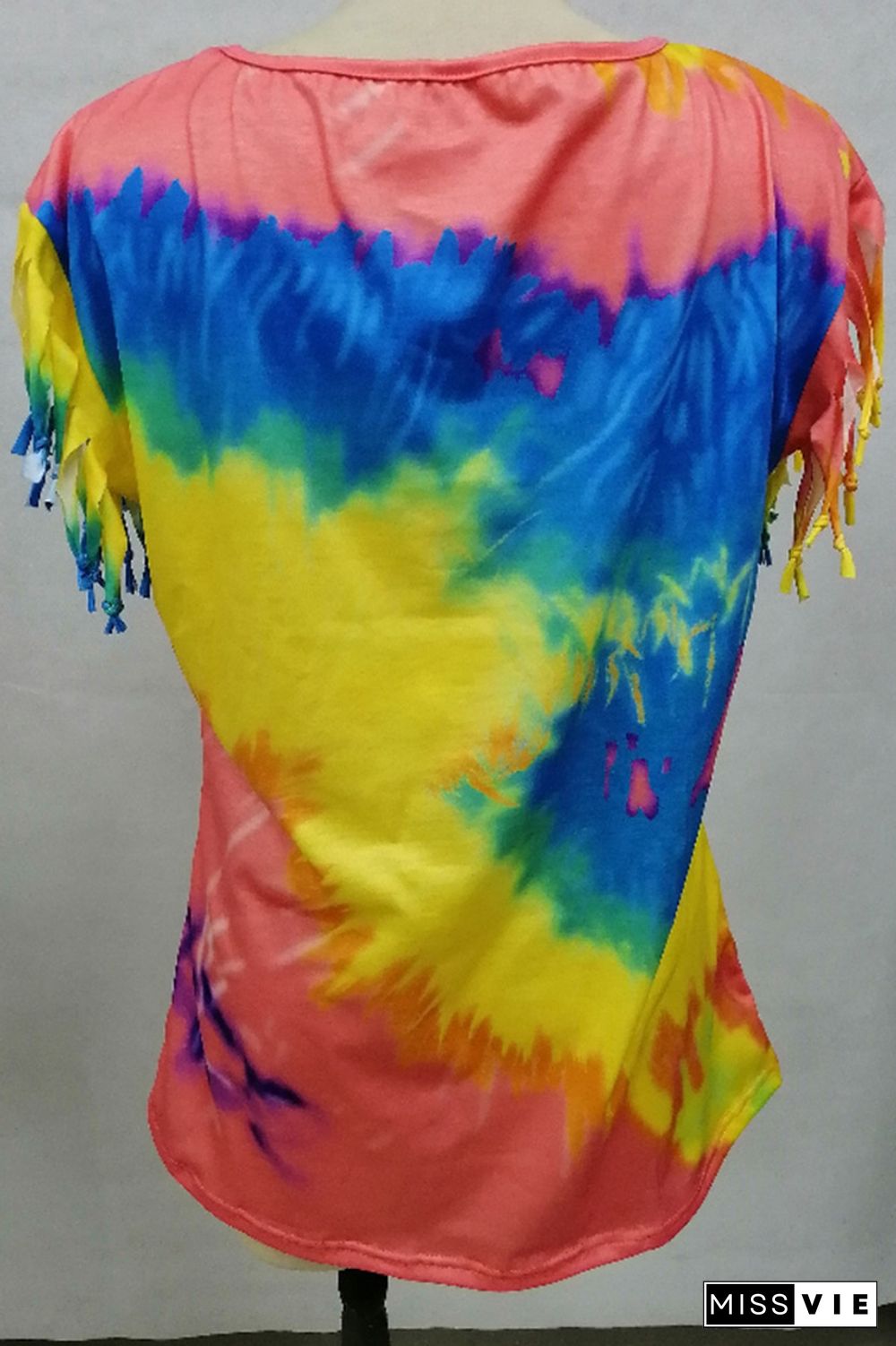 Tie-Dye Print Graphic Tees for Women Wholesale Short Sleeve T shirts Top