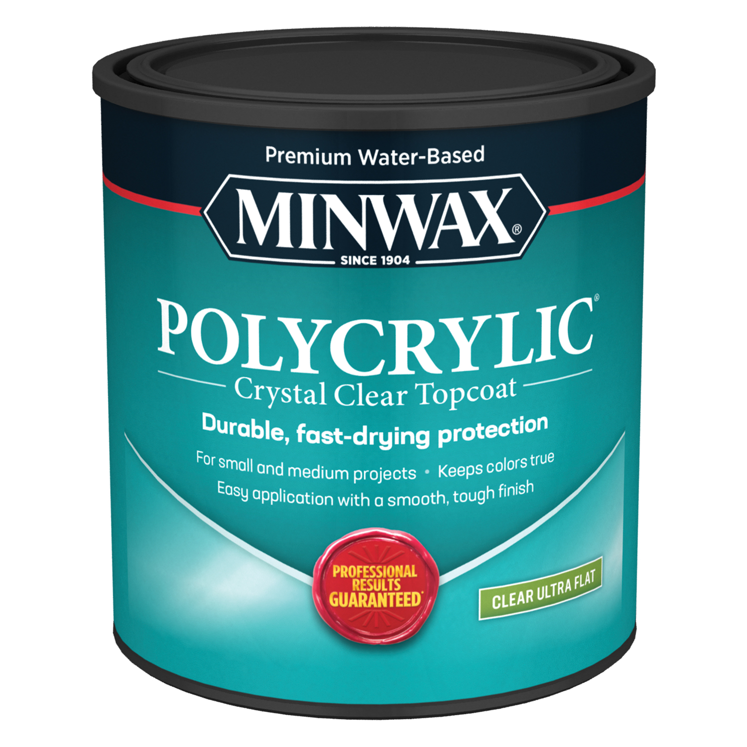 Minwax Polycrylic Ultra Flat Crystal Clear Water-Based Polycrylic Protective Finish 1 qt