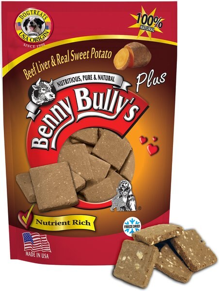 Benny Bullys Plus Beef Liver and Sweet Potato Freeze-Dried Dog Treats， 2.1-oz bag