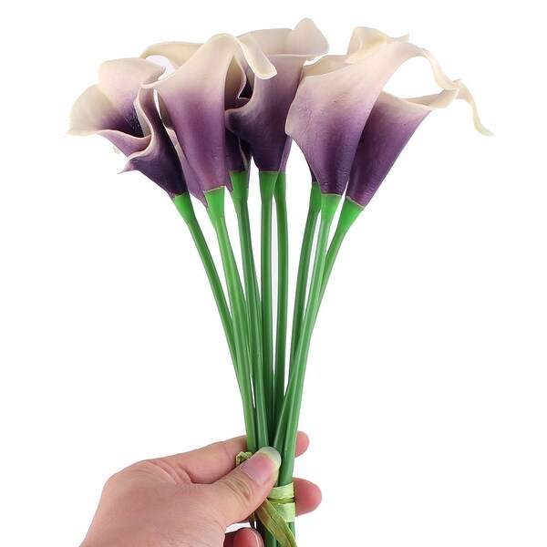 Room Wedding Decor Calla Lily Artificial Flowers Bouquet 10 Pcs