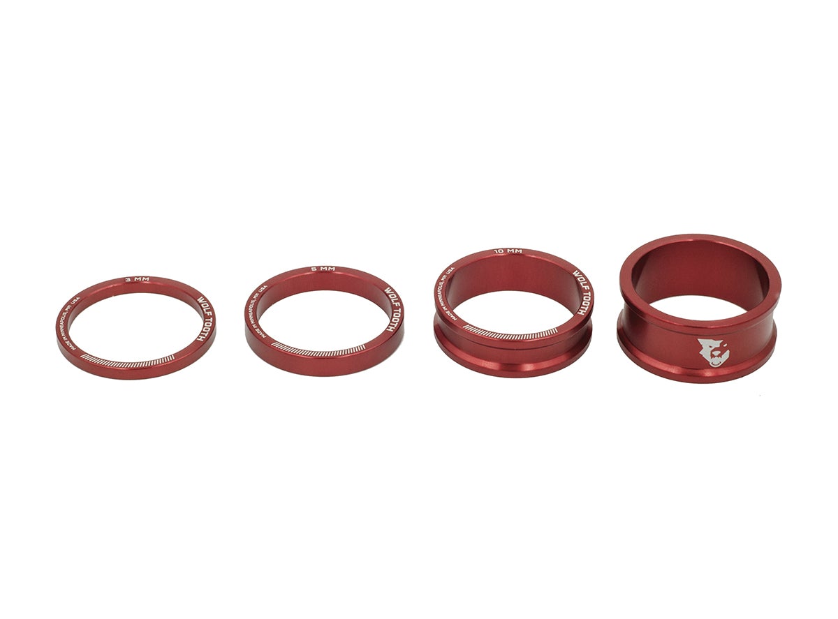 Wolf Tooth Components Precision Headset Spacer Kit - Red